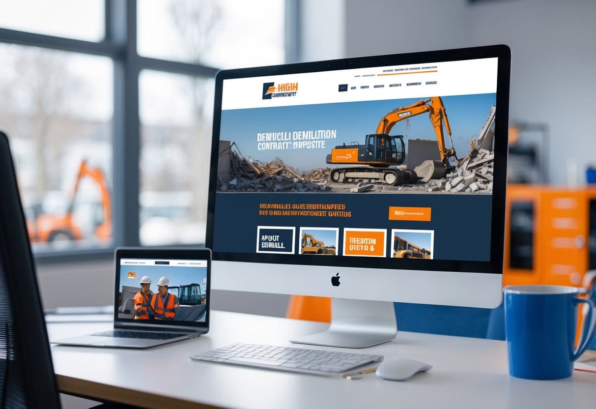 Website for a demolition company that attracts customers